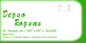 dezso rozsas business card